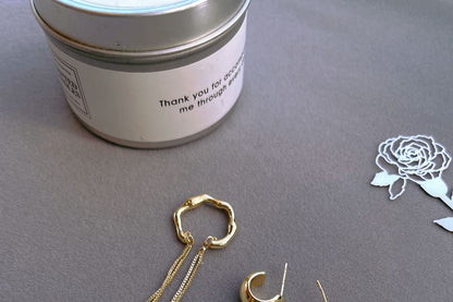925 + Sterling Chain Cuff Silver Ear Earring Plain Set: Hoop