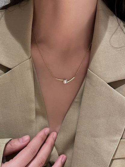 Faux Necklace Pearl Pendant