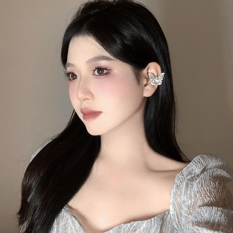 Ear Rhinestone Butterfly Cuff