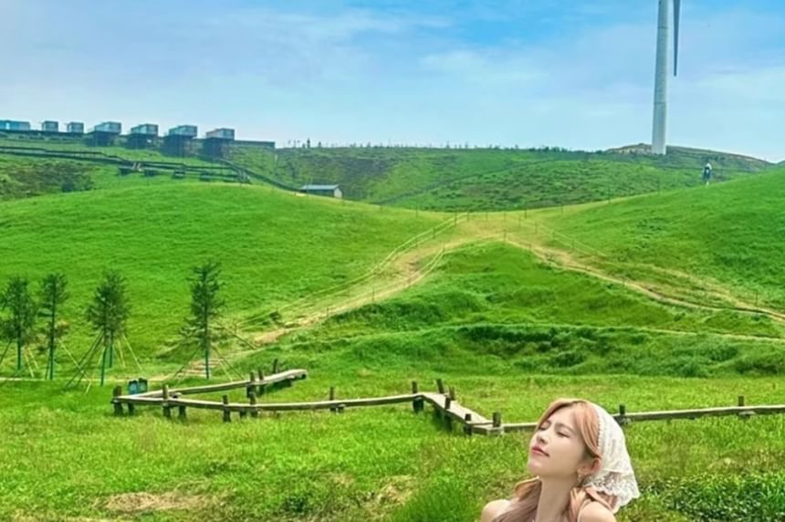 Spaghetti Strap Plain Lace Trim Fringed High Low A-Line Dress / Collared Button-Up Plain Crop Jacket / Set