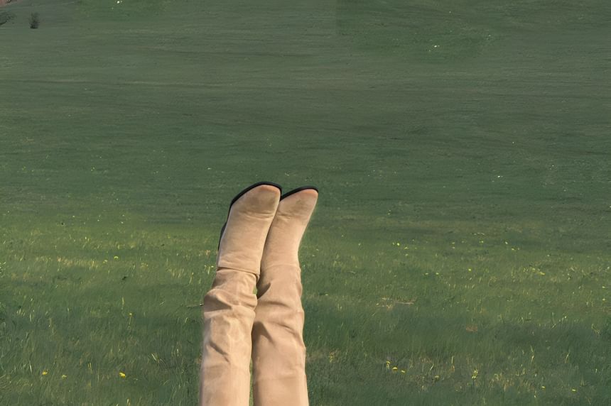 Crew Neck Plain Crop Tank Top / High Waist Shorts / Long-Sleeve Plaid Shirt / Set