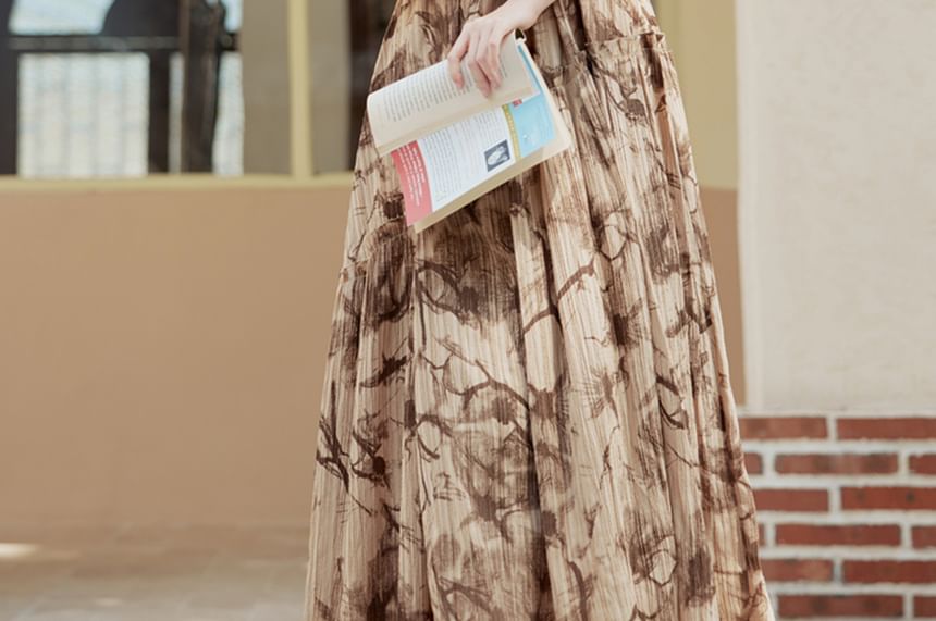 Plain Faux Leather Single-Breasted Jacket /Spaghetti Strap Tie Dye Midi Sundress / Set