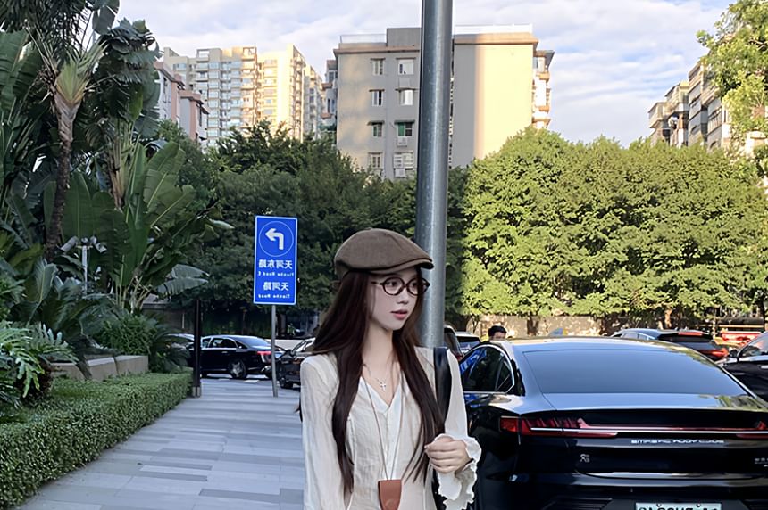 Plain Asymmetrical Sweater / Plain Long Shirt / High Waist Plain Wide Leg Pants / Set