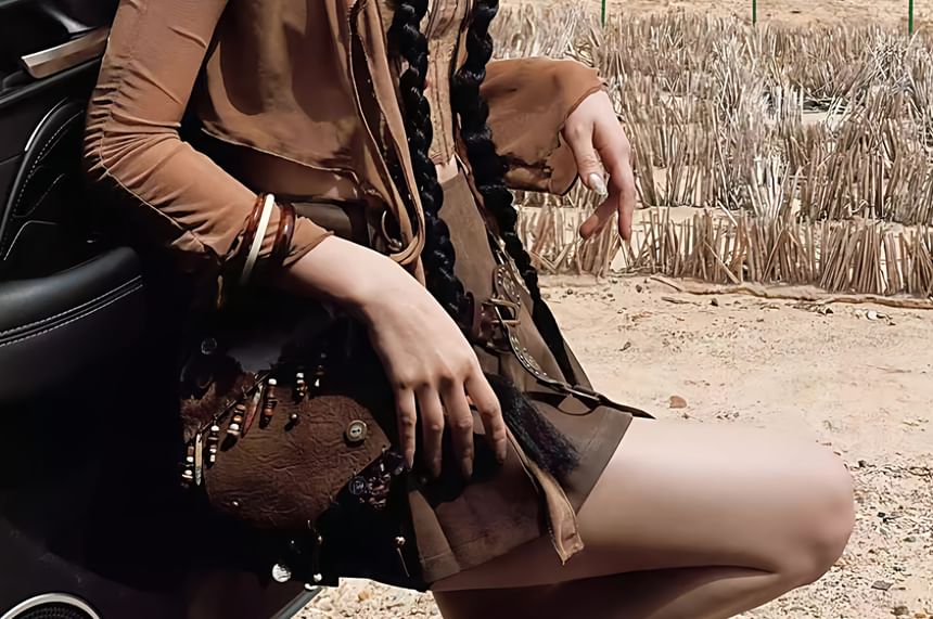 Scoop Neck Plain Bustier Top / High Rise Mini Pleated Skirt / Plain Light Jacket / Belt / Set