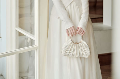 Long-Sleeve Plain Knit Top / High Rise Maxi A-Line Skirt / Set