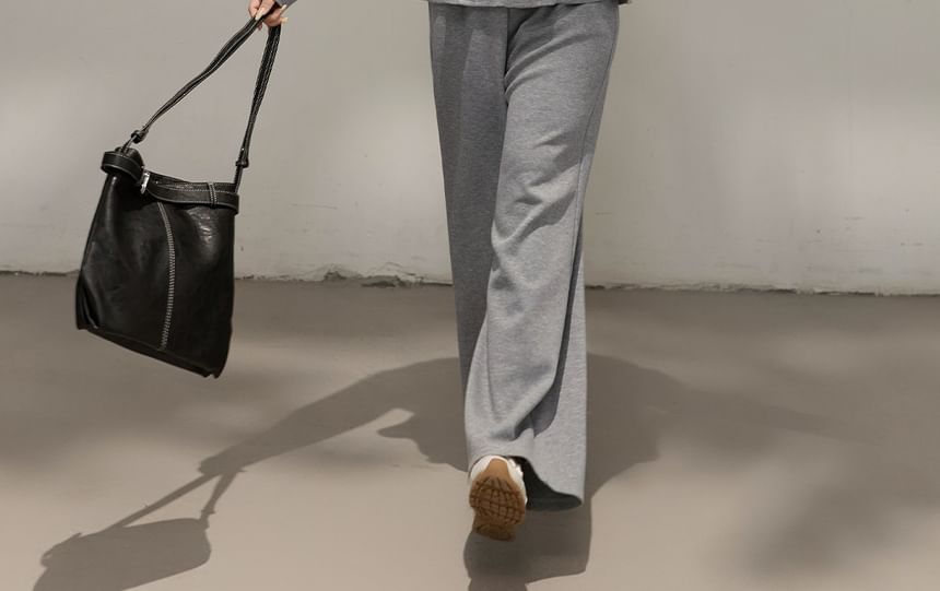 Set: Peplum Zip Hoodie + High Waist Loose Fit Sweatpants