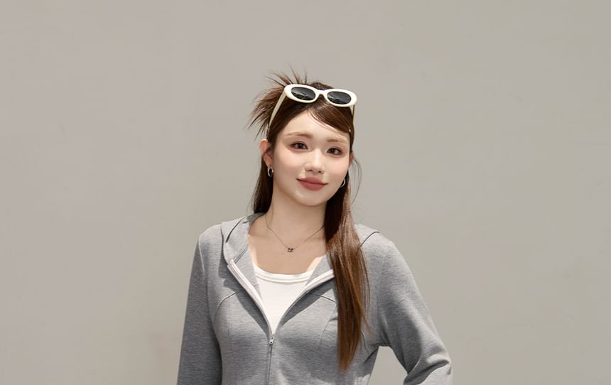 Set: Peplum Zip Hoodie + High Waist Loose Fit Sweatpants