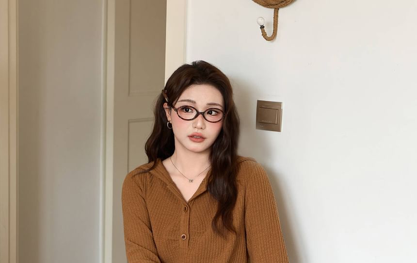 Long-Sleeve Sailor Collar Plain Ruched Midi Shift Knit Dress