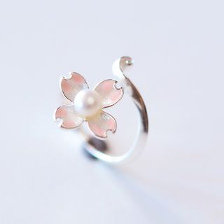 Sterling 925 Open Ring Floral Silver