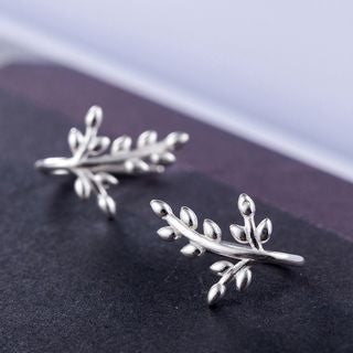 Silver 925 Sterling Leaf Earring