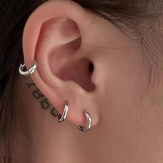 Alloy Polished Hoop Earring
