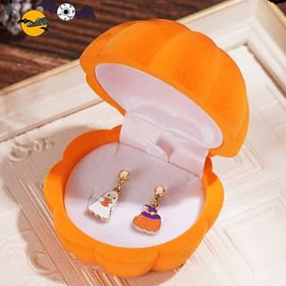 Box Velvet + Earring Jewelry Halloween Phantom Pumpkin