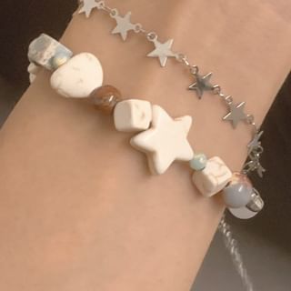 Bracelet Alloy Bead Resin Faux Gemstone Layered Star