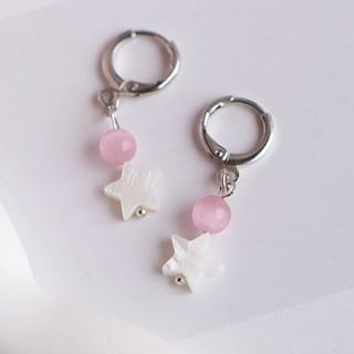 Beaded Huggie Earring Drop Star