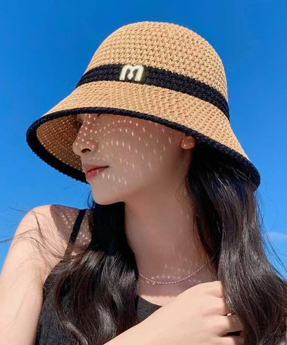 Knitted Leisure Hat White Bucket Hollowed Breathable Out