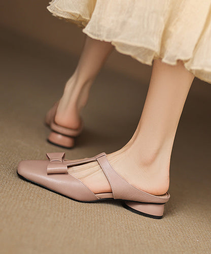 Light Slide Hollow Out Sheepskin Blue Sandals Splicing