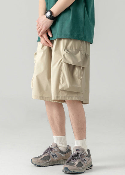 Shorts Khaki Licht Kordelzug Taille Sommer Herren Baumwolle
