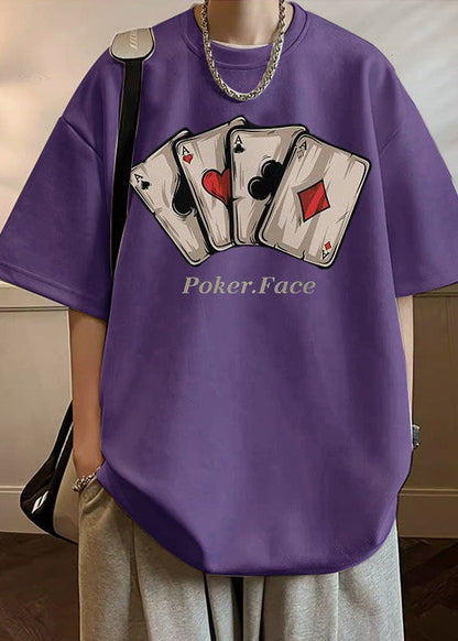 Hemden Grün OT Neck Faux Lose Druck Sommer Armee Wildleder Männer