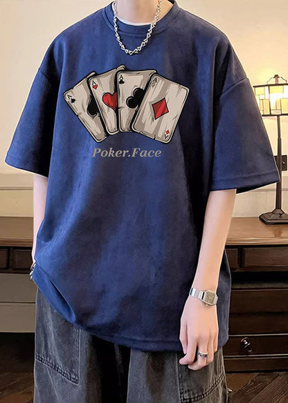 Hemden Grün OT Neck Faux Lose Druck Sommer Armee Wildleder Männer