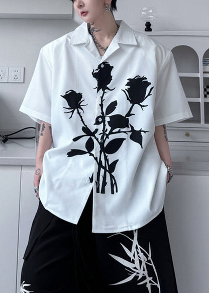 Peter Black Sommer Herren Kragen Lose Pan Shirts Print Baumwolle