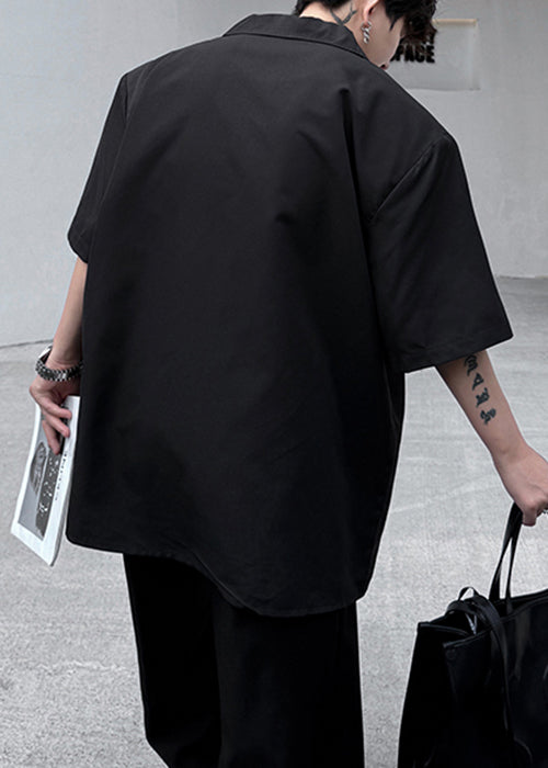 Peter Black Sommer Herren Kragen Lose Pan Shirts Print Baumwolle