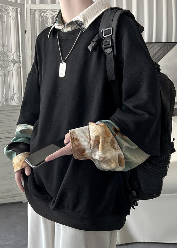 Lose Patchwork Falsche Zwei Schwärzliche Stücke Grün Pan Kragen Peter