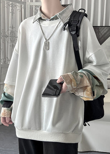 Lose Patchwork Falsche Zwei Schwärzliche Stücke Grün Pan Kragen Peter