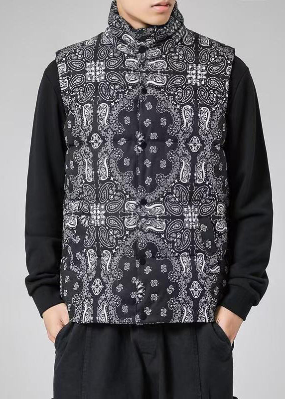 Lose Colorblock Stehkragen Taschen Baumwolle gefüllt Herren Weste Winter RN001
