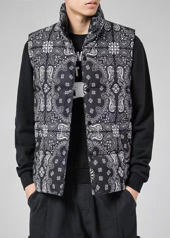 Lose Colorblock Stehkragen Taschen Baumwolle gefüllt Herren Weste Winter RN001