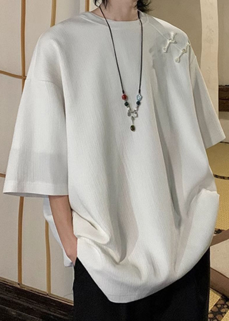 Baumwolle Taste Grün Fluoreszierende Shirts Lose Halb Männer T Solide