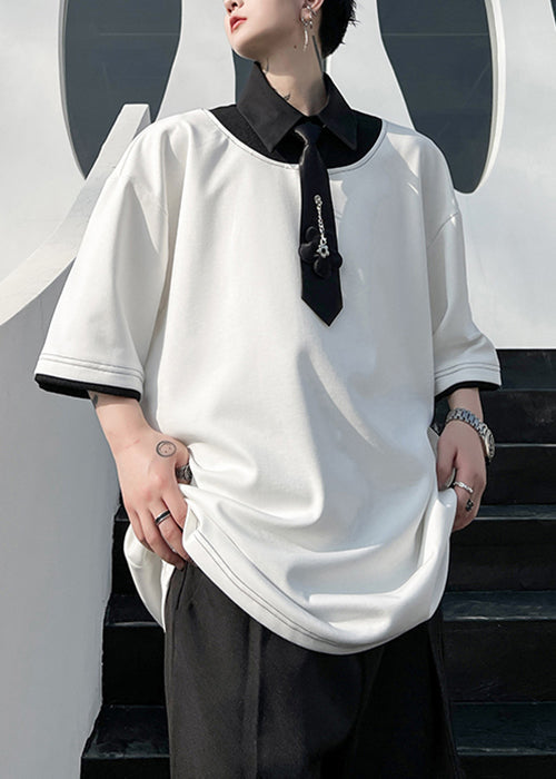 Patchwork Shirts Herren Original Polo Design Grün Lose Baumwolle