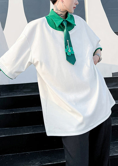 Patchwork Shirts Herren Original Polo Design Grün Lose Baumwolle