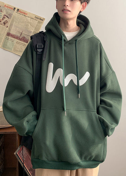Lose Grau Kapuzen Taschen Baumwolle Männer Sweatshirt Frühling YQ028