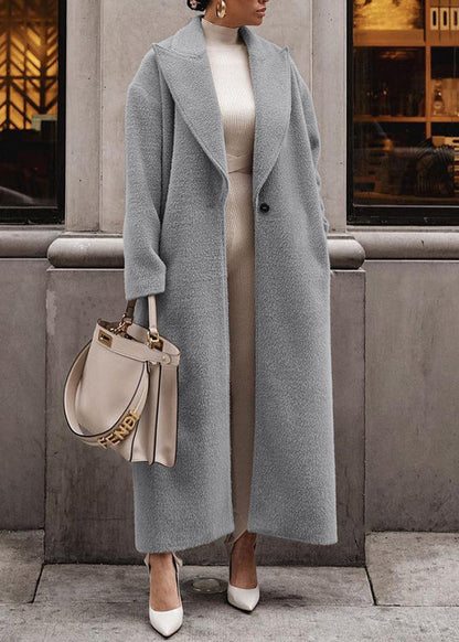 Manteau col kaki poches bouton printemps Peter Long Loose Pan