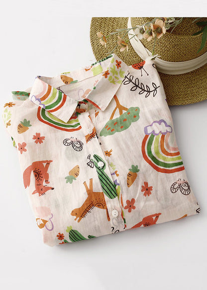 Hemden Lose Baumwolle Peter Spring Print Pan Kragen