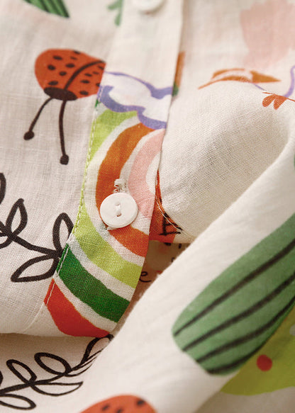 Hemden Lose Baumwolle Peter Spring Print Pan Kragen