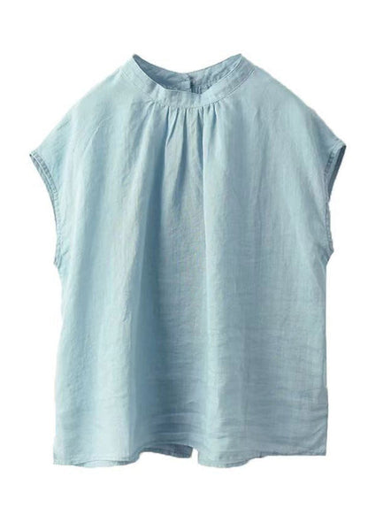 Chemise ample d'été en lin à boutons roses