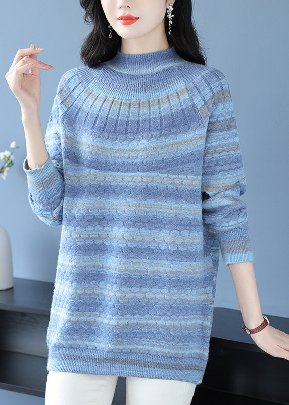 Lose Rosa O Neck Jacquard Woll Pullover Kleid Winter RL032