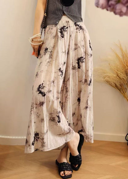 Lose Taille Baumwolle Bein Taschen Elastische Print Hosen Sommer