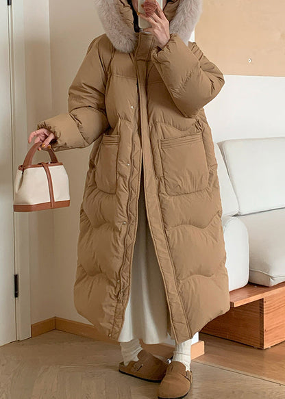 Loose Purple Pockets Patchwork Zippered Long Parka Winter RD013