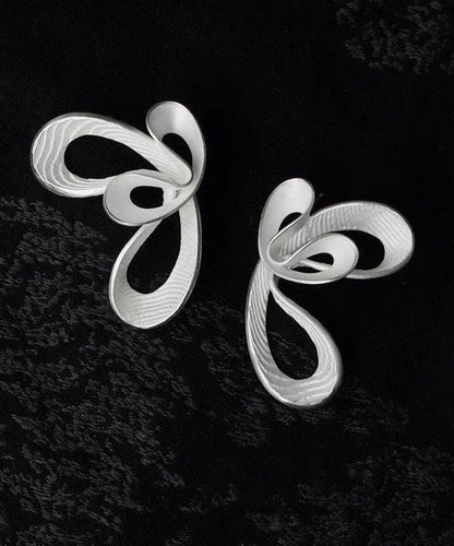 Loose Silk Sterling Silver Double Cloud Stud Earrings AH604