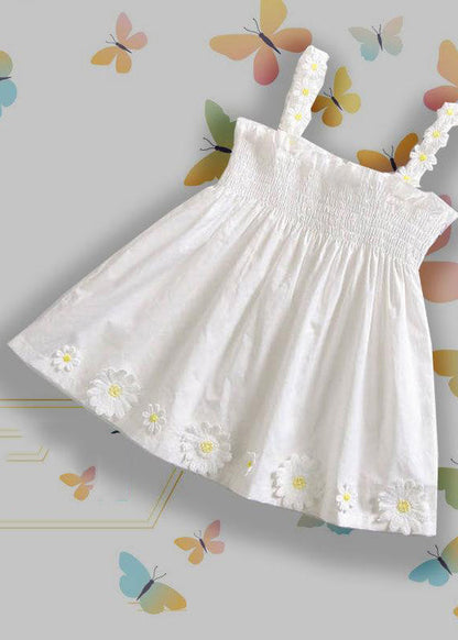 Jolie robe mi-longue en coton à carreaux bleus froissés pour enfants, sans manches, GF001