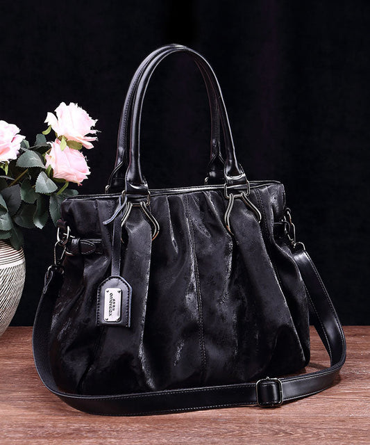 Black Modern Capacity Leather Tote Bag Large Calf