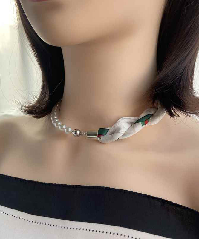 Écharpe à café moderne en acier inoxydable, imprimé patchwork de perles