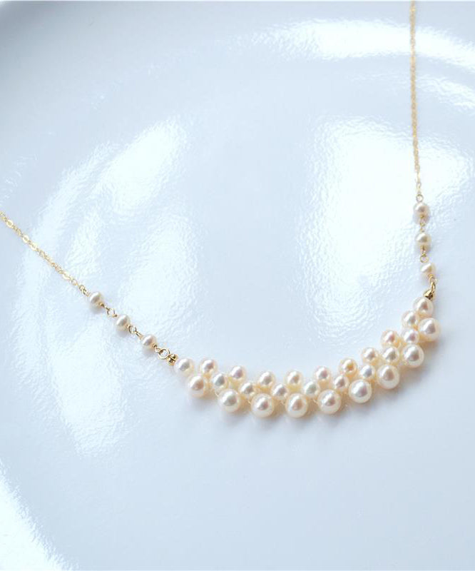 Moderne Gold-Kupfer-Legierung Perle Prinzessin Halskette YI033