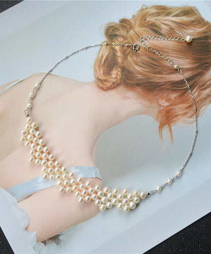Moderne Gold-Kupfer-Legierung Perle Prinzessin Halskette YI033
