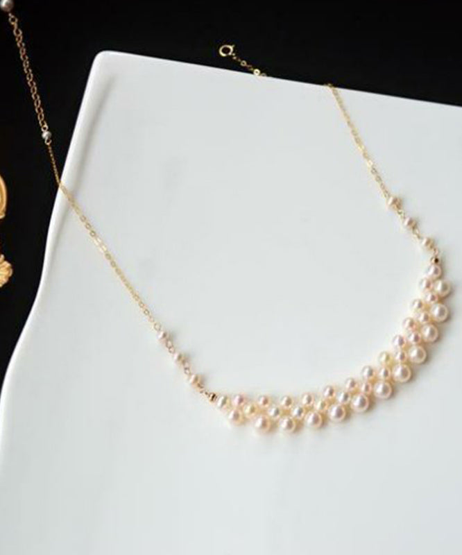 Moderne Gold-Kupfer-Legierung Perle Prinzessin Halskette YI033