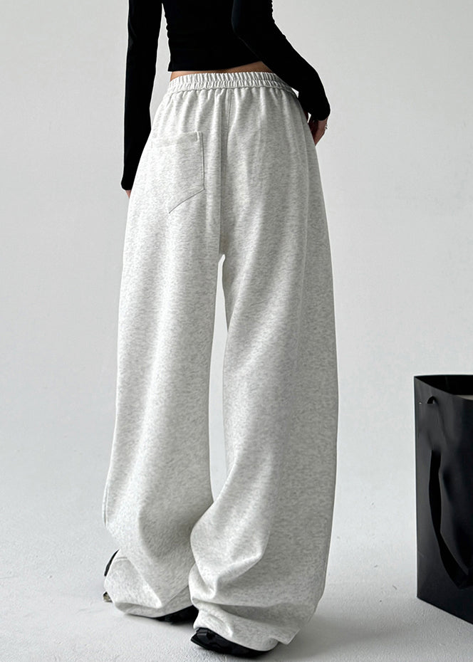 Modern Grey Patchwork High Waist Wide Leg Pants Spring TA065