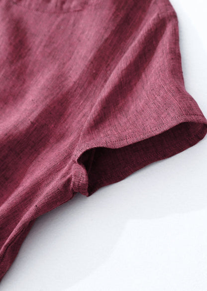 Langes, tailliertes Sommerkleid aus Leinen Modern Mulberry