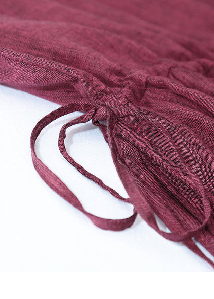 Langes, tailliertes Sommerkleid aus Leinen Modern Mulberry